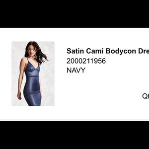 Satin navy blue cami dress